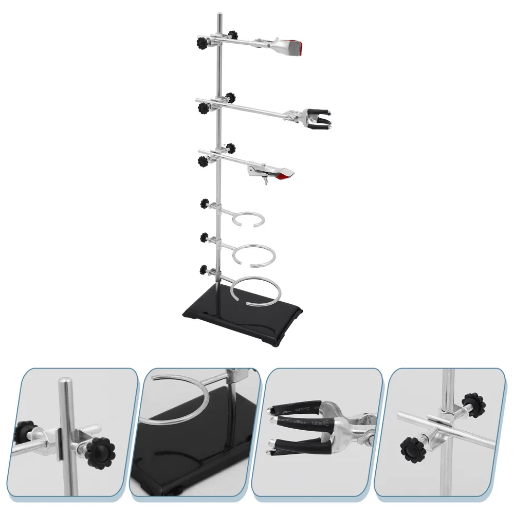 

Laboratory Retort Stands Support Portable Clamp Flask Condenser Chem Kit