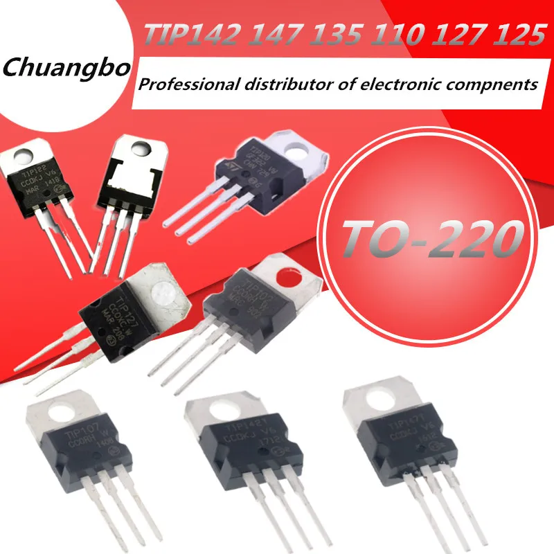 10 шт. TIP142 TIP137 TIP132 TO- 220 TIP125 TIP127 TIP122 TIP120 TIP147 TIP112 TIP110 TIP107 TIP102 TO220 NPN транзисторный Триод