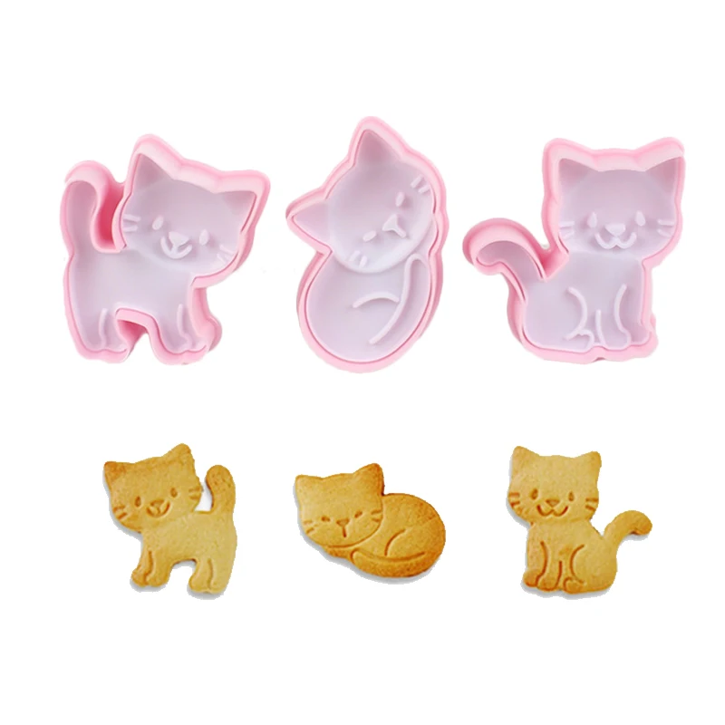 3 шт. котенка формы для печенья Fondant (сахарная) резец прессформы украшение торта