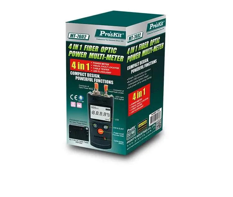 Оригинал Pro'sKit MT-7602-C 4 в 1 волоконно-оптический мультиметр мощности лазерный