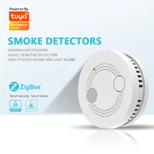 Zigbee Smart Smoke Fire Alarm Sensor Detector Smart Home Security System Battery-powered Alarm Wireless Smart Life Tuya App