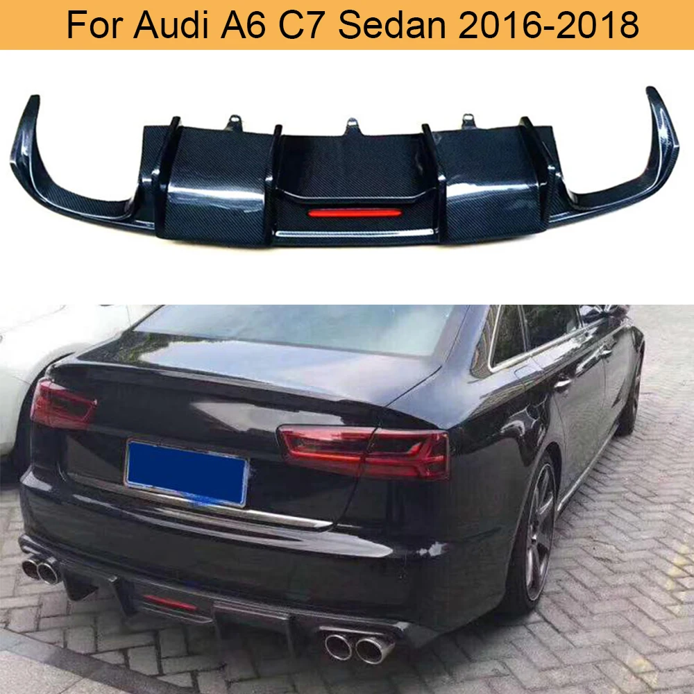 Спойлер для заднего бампера A6 C7 из углеродного волокна диффузор Audi седан 2016 2017