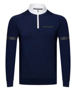 Dark blue AYANWAY golf рубашка с длинными рукавами для мужчин зима осень весна мужские спортивные рубашки можно напечатать ваш логотип длинные рукава рубашка для гольфа мужская - Цвет: Dark blue