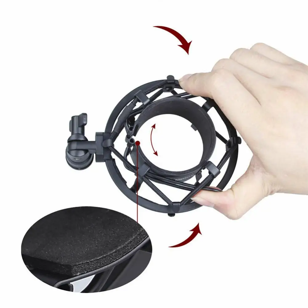 

Metal Shockproof Noise Reduction Locking Knob Microphone Mount Support Holder