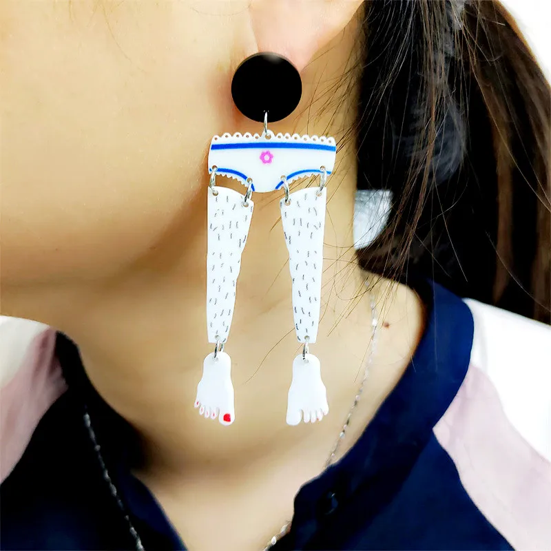 Женские серьги-подвески KUGUYS акриловые длинные серьги с кисточками хип-хоп трусы