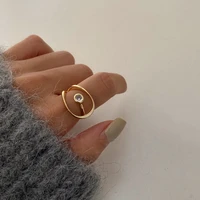 mengjiqiao korean fashion design metal geometric zircon rings for women girs mid finger knuckle rings party jewelry jewelry