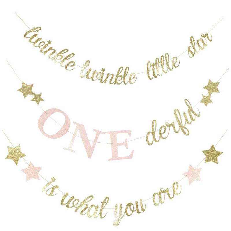 Мерцающая маленькая звезда блестящий баннер Детская гирлянда для душа реквизит