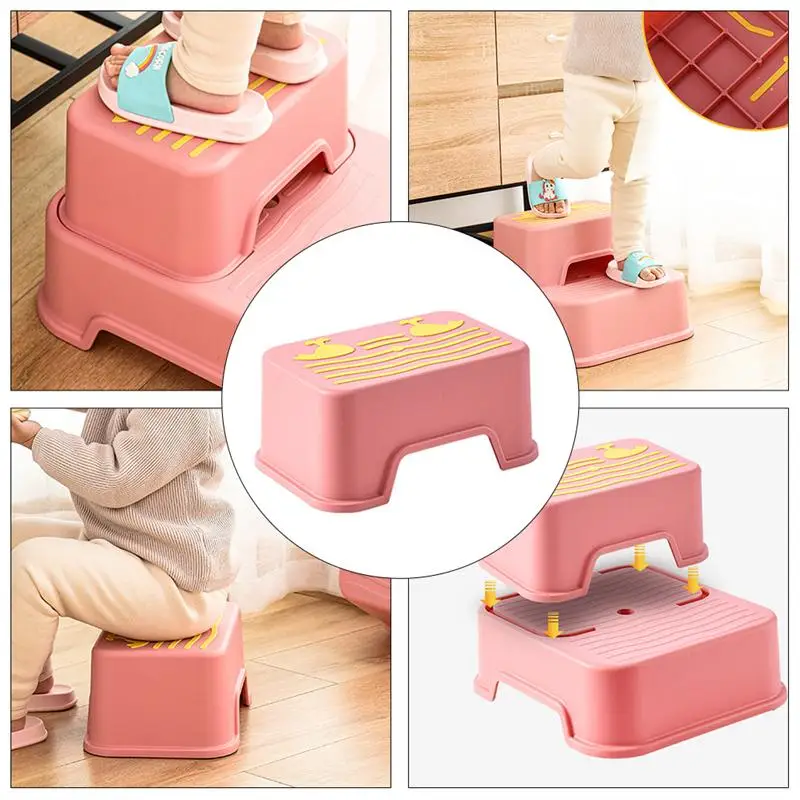 

1pc Children Footstool Anti-slip Plastic Durable Potty Training Stool Footstool for Kids