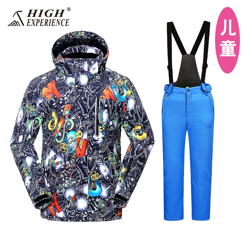 SET 8 Зимний костюм для детей, зимняя куртка, зимние штаны, теплый лыжный костюм, детская водонепроницаемая куртка для катания на лыжах и сноуборде для мальчиков - Цвет: SET 8