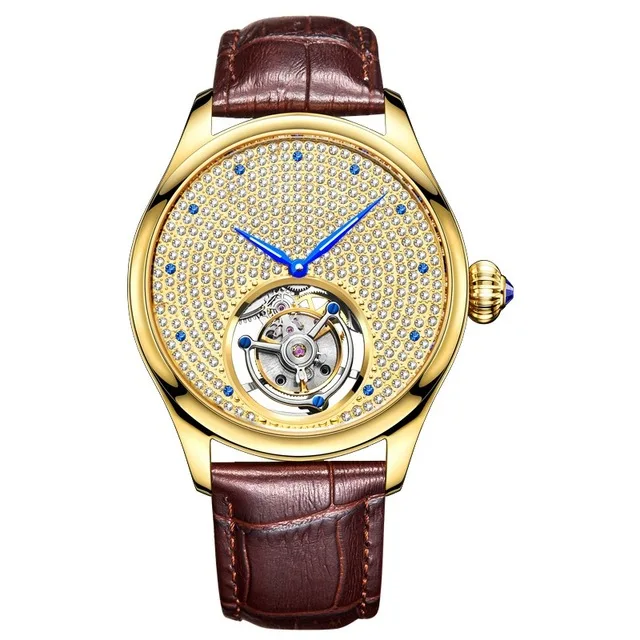 ORKINA Brand Luxury High-End Automatic Mechanical Watches Tourbillon Hollow Precious Stones Inlaid Mechanical Men's Watches