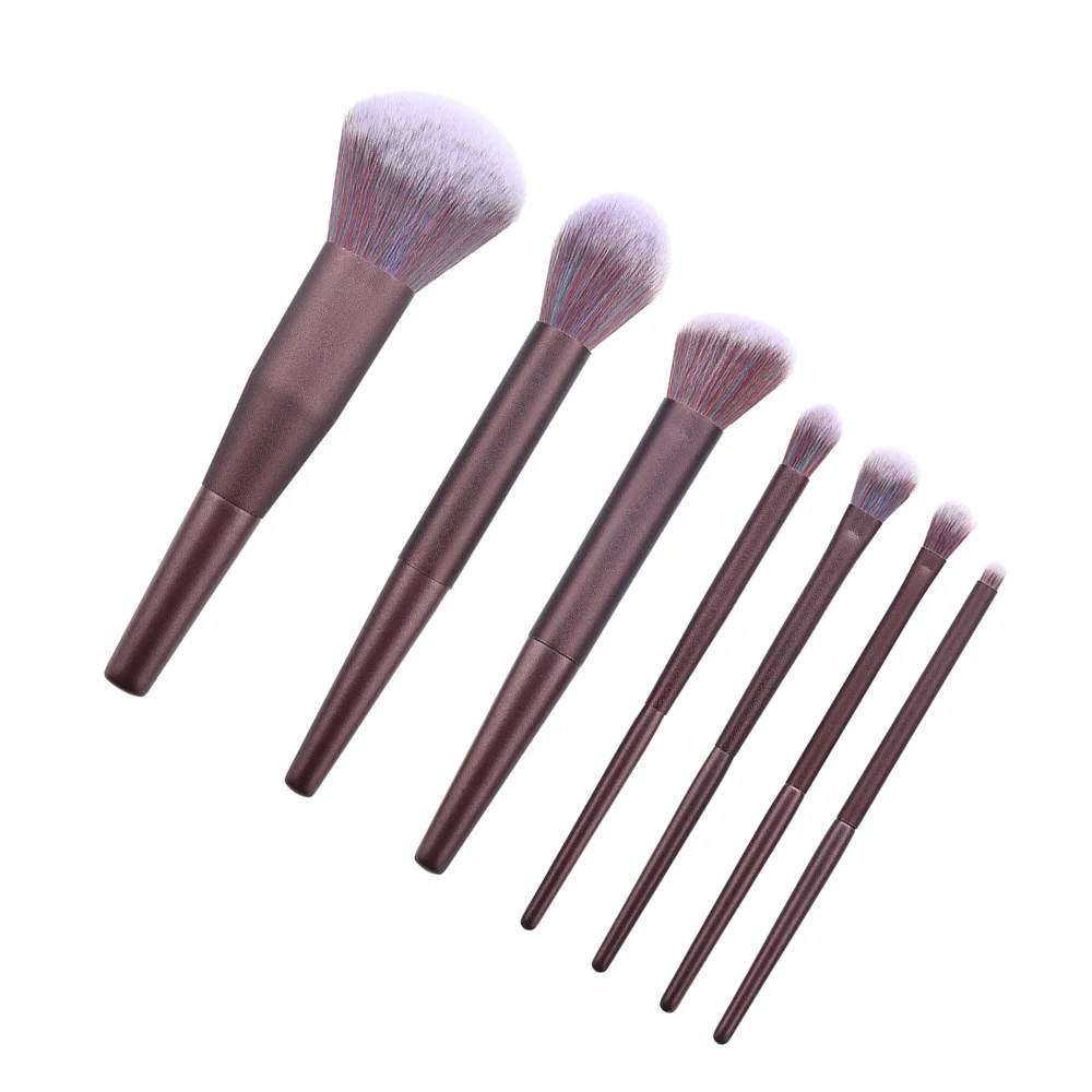 

7 Pcs Makeup Brushes Set Professional Purple Cosmetic Tools Kits Face Powder Foundation Eyeshadow Blending Brush Tools