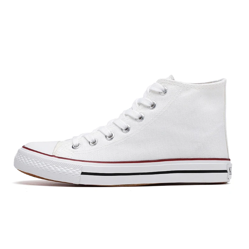 BINHIIRO High Quality Canvas Shoes Breathable Fashion Lovers Vulcanized Classic White High-top Men Size 35-44 | Обувь