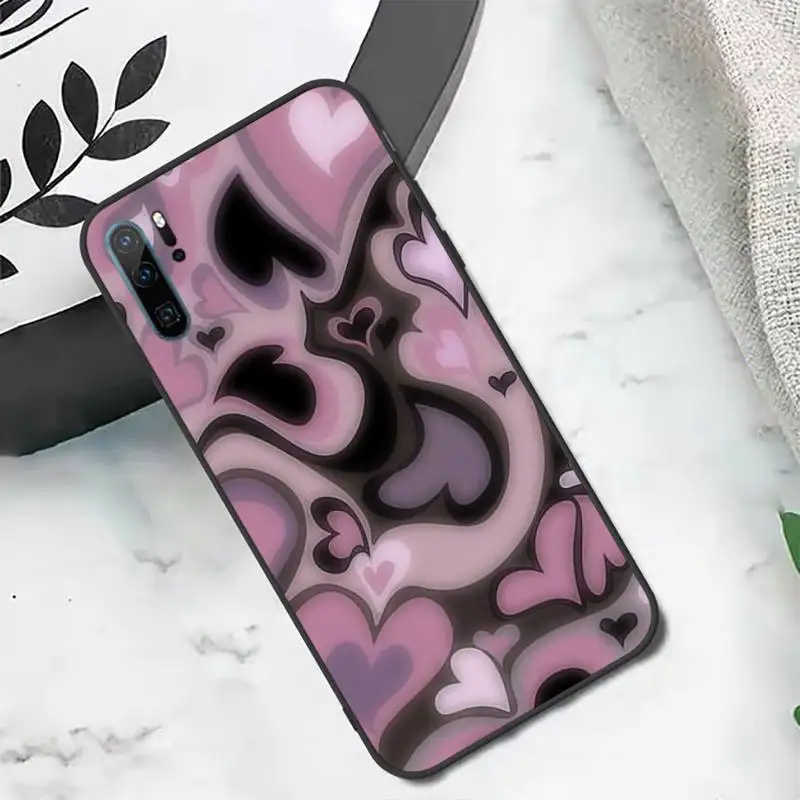

forma di cuore rosa per Phone Case For Huawei honor Mate P 10 20 30 40 i 9 8 pro x Lite smart 2019 nova 5t