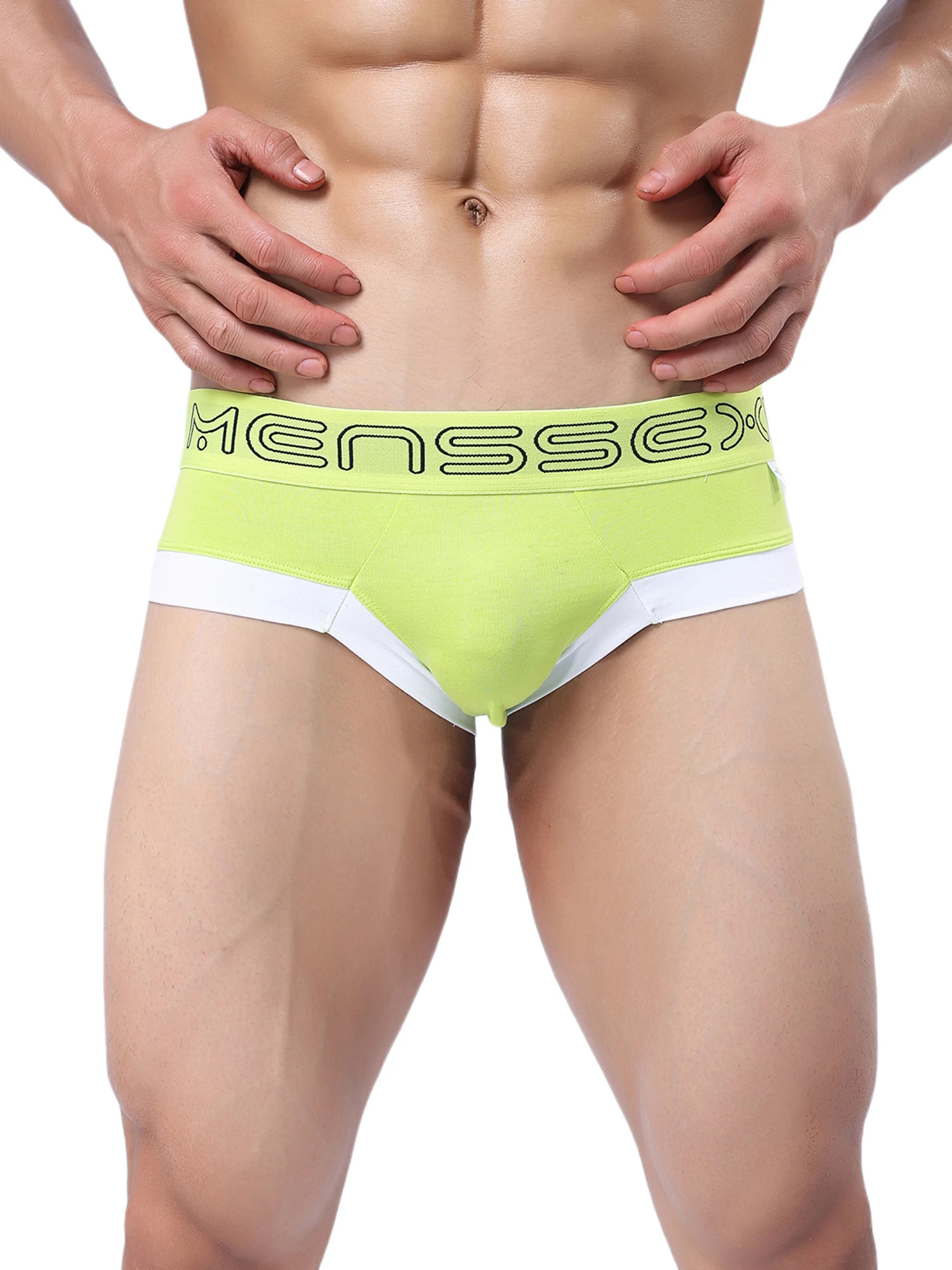 

Men's Panties, Letter Print Color Block Convex Briefs Underwear for Nights Honeymoon Sleeping