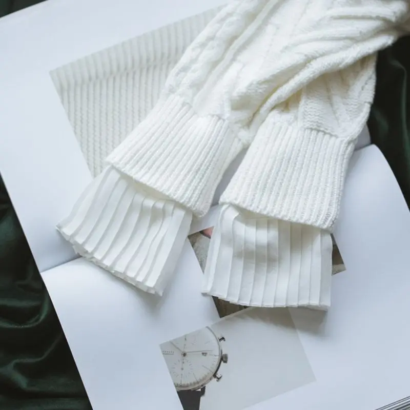 Декоративные плиссированные накладные манжеты в Корейском стиле ретро|Женские