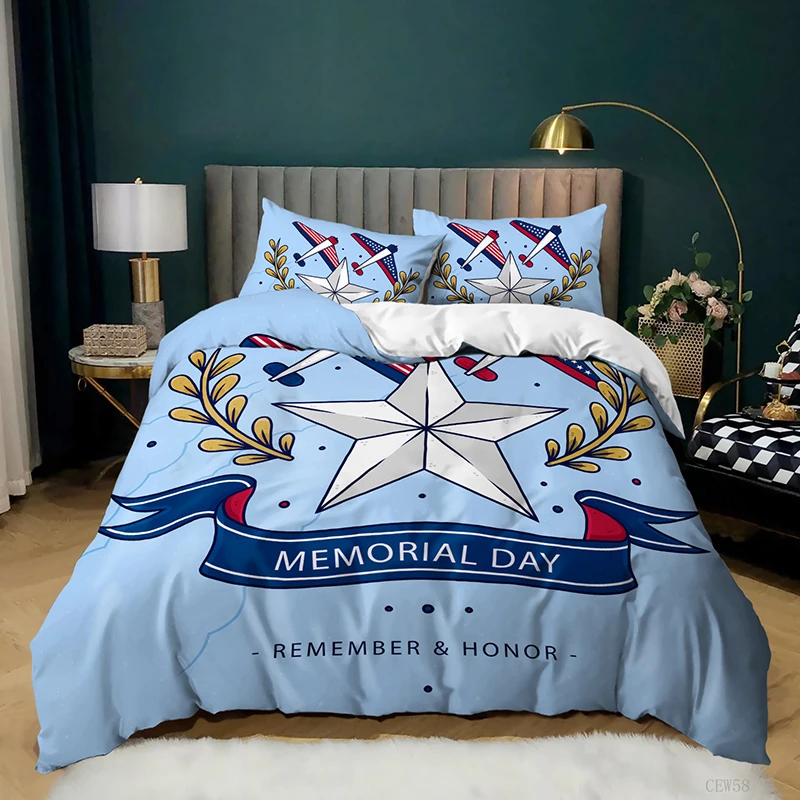 Декоративный Комплект постельного белья со звездами и полосками свободы из 2/3