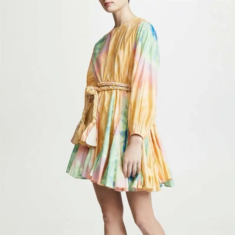 Женское платье трапециевидной формы с оборками повседневное свободное пляжное