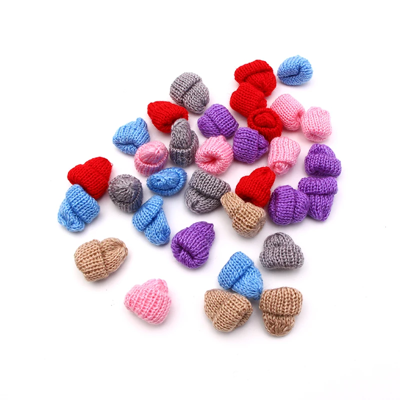 

10Pcs Mini Handmade Small Knitting Hat for DIY Dolls Phone case Decoration Headwear Garment Toy Child Hand Scrapbooking Arts