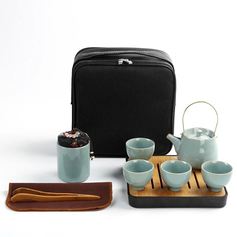 Китайский дорожный чайный набор керамический портативный горшок фарфоровый