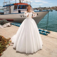 princess wedding dress boat neck floor length floral sashes backless ball gown wedding party de fiesta robe de soiree