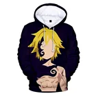 Мужская толстовка с капюшоном семь смертных грехов, Nanatsu No Taizai Meliodas, Повседневный пуловер с длинным рукавом, Осень-зима