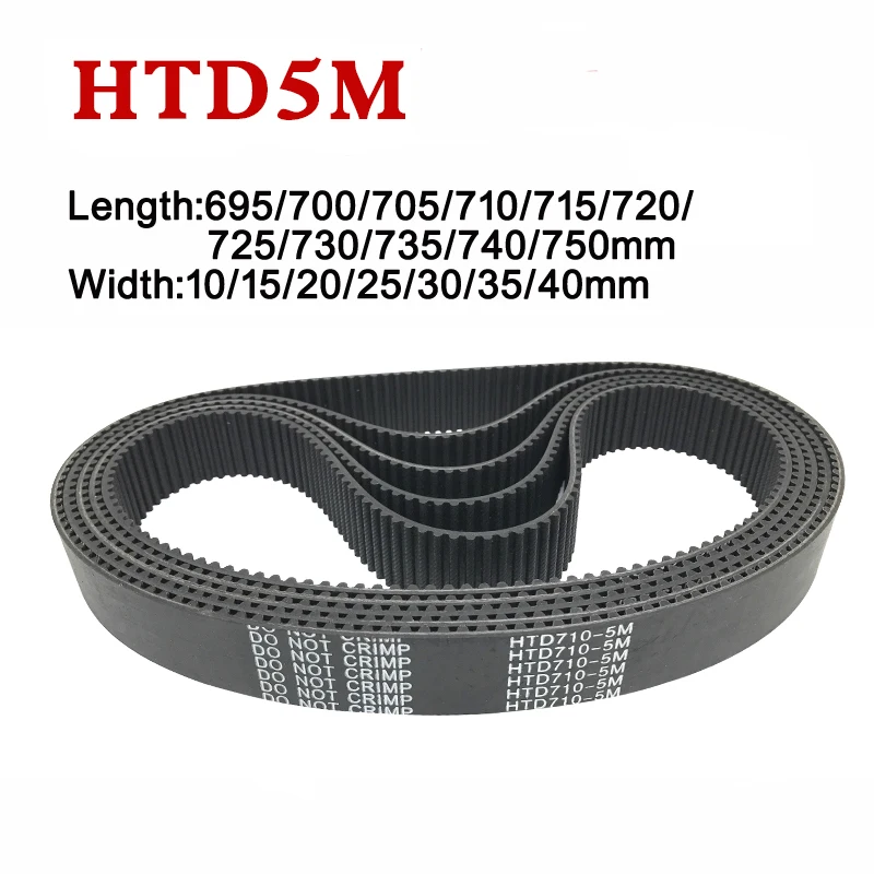 

HTD 5M Timing Belt Arc Teeth 5mm Picch 10-40mm Width Rubber Drive Synchronous Belt 695/700/705/710/715/720/725/730/735/740/750mm