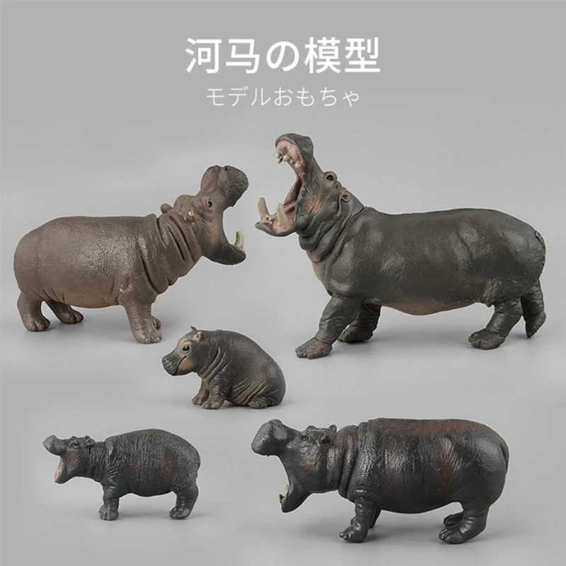 

Simulation Wild Animal Hippopotamus Collectible Model Artificial Action Figures Educational Figurine Kids Cognitive Toy Gifts