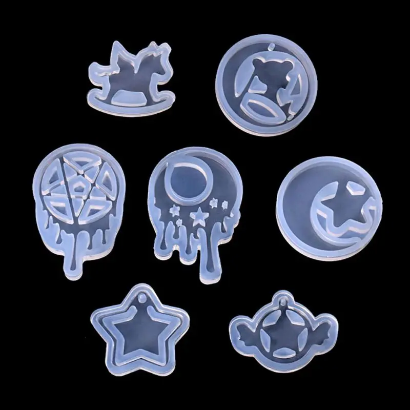 

7Pcs Handmade Crying Moon Star Toy Horse Resin Pendant Mold Jewelry Making Tools 97QF