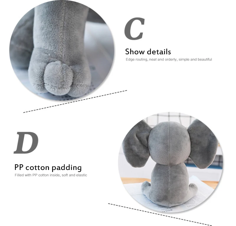 

1PC 27cm Cute Soft Appease Elephant Plush Toys Kids Baby Sleeping Animal Pillow Plush Toys For Children Stuffed Doll Gifts