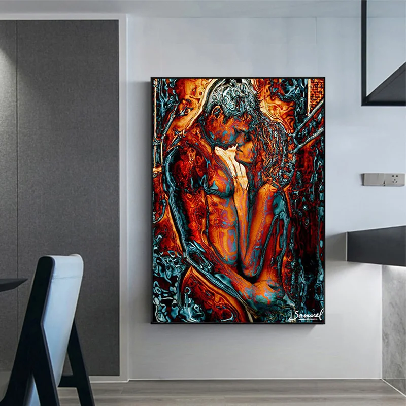 

Abstract Sexy Body Lover Wall Art Poster Naked Couple Decorative Canvas Print Painting Nordic Picture for Living Room Home Decor