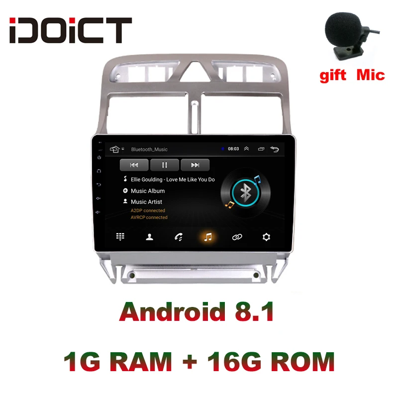 Автомобильный DVD плеер IDOICT Android 8 1 2.5D GPS навигация мультимедиа для peugeot 307 307CC 307SW