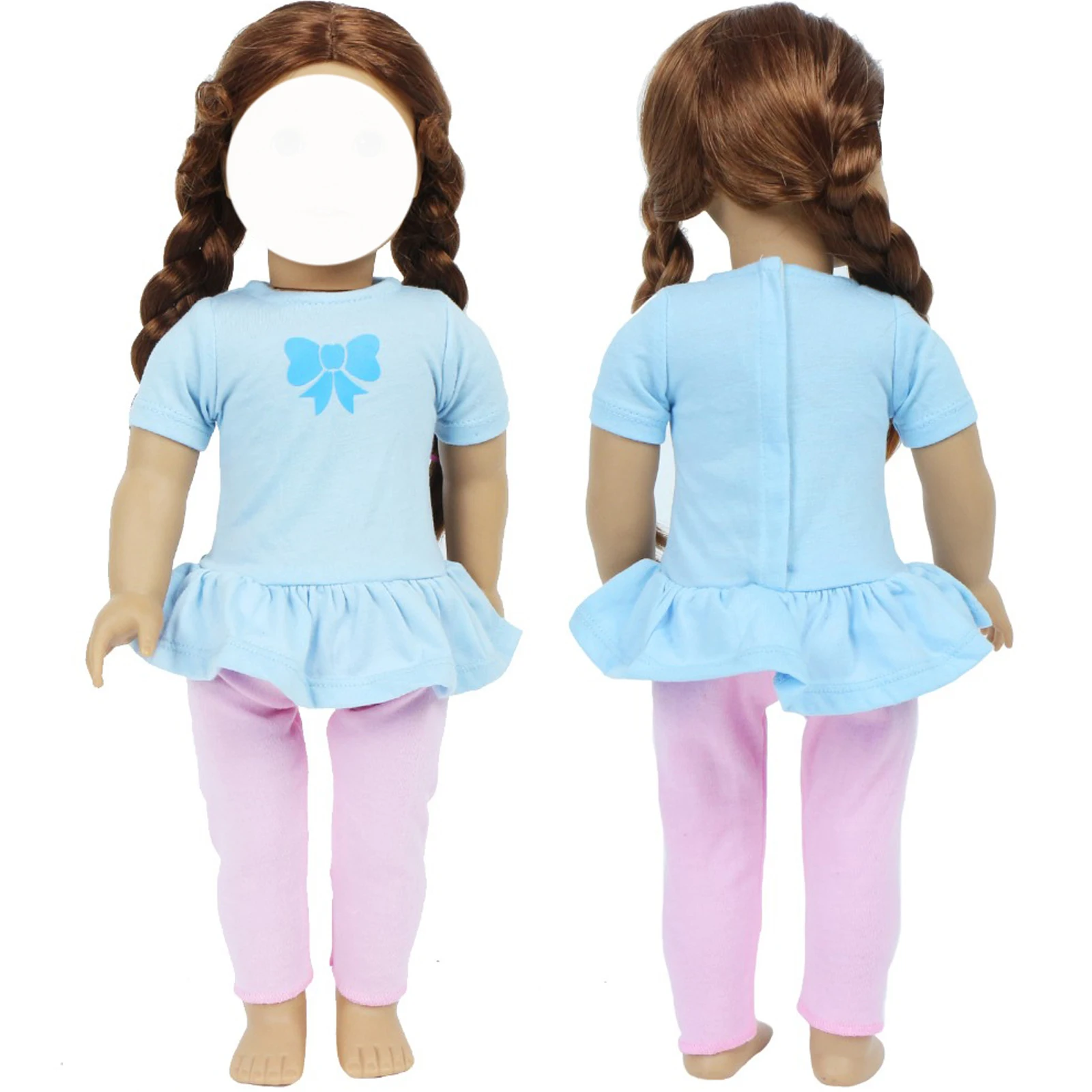 Ручной работы милый наряд на каждый день повседневная одежда голубое платье