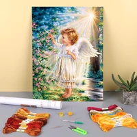 angel portrait printed 11ct cross stitch kit embroidery dmc threads hobby needlework painting handiwork counted promotions