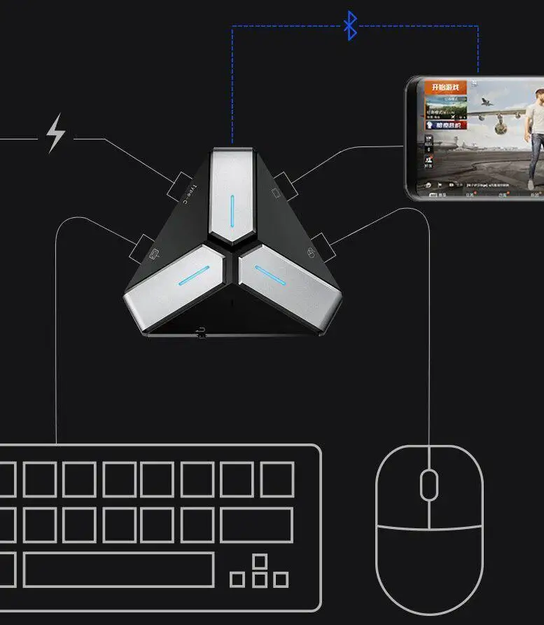 Bluetooth Converter Wired One-click Keyboard Mouse For Pc Mobile Phone Game | Электроника