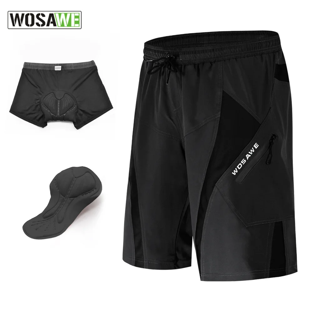 Мужские велосипедные шорты WOSAWE свободные спортивные для езды на горном