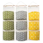 Настенный органайзер для одежды с геометрическим рисунком в полоску, подвесная сумка для ювелирных украшений, органайзер для косметики