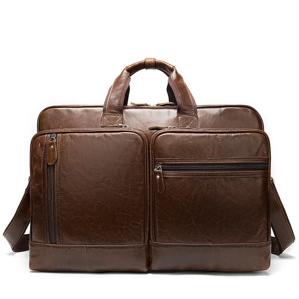 

Business Meeting Portable Briefcase Large Capacity Leather Handbag 17-Inch Computer Travel Luggage Travel Bag