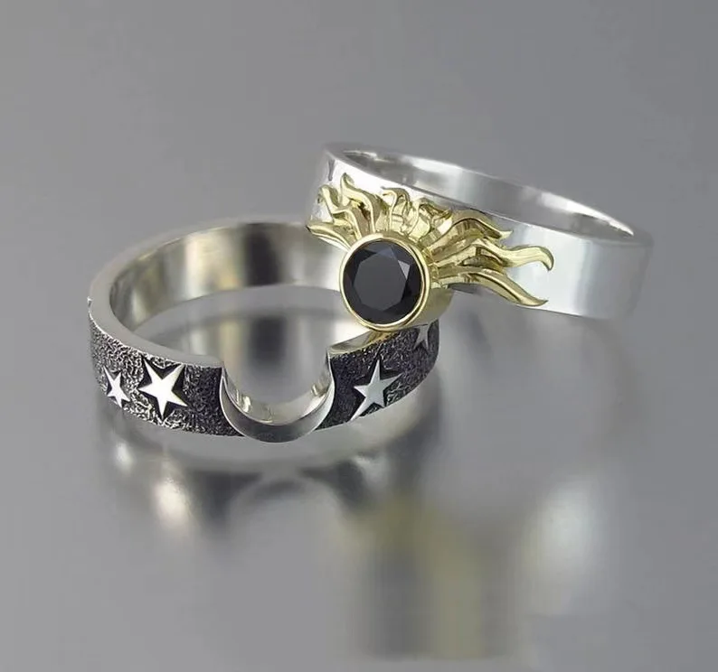 

Unique love trend heart type double layer men and women's universal alloy ring couple rings