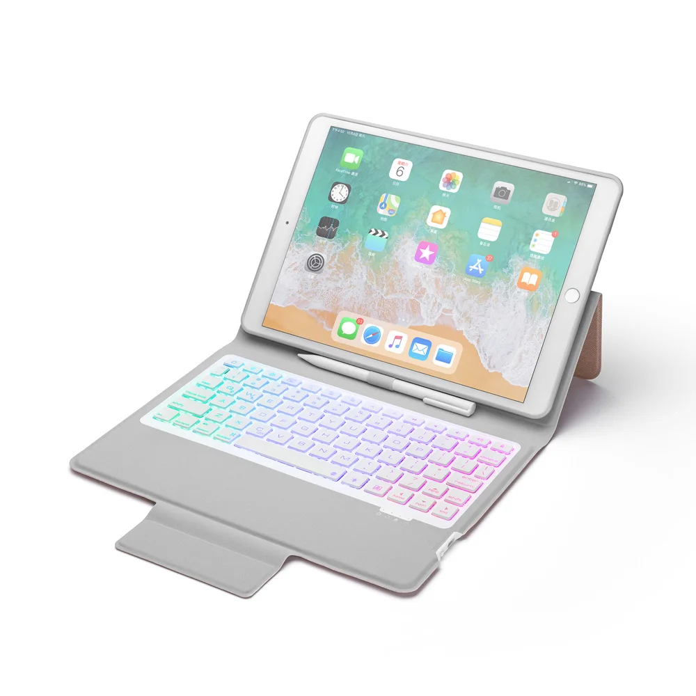 Для iPad 10,2, 7 цветов, Беспроводная Bluetooth клавиатура, кожаный чехол с подставкой, умный флип-чехол со встроенным держателем для карандашей