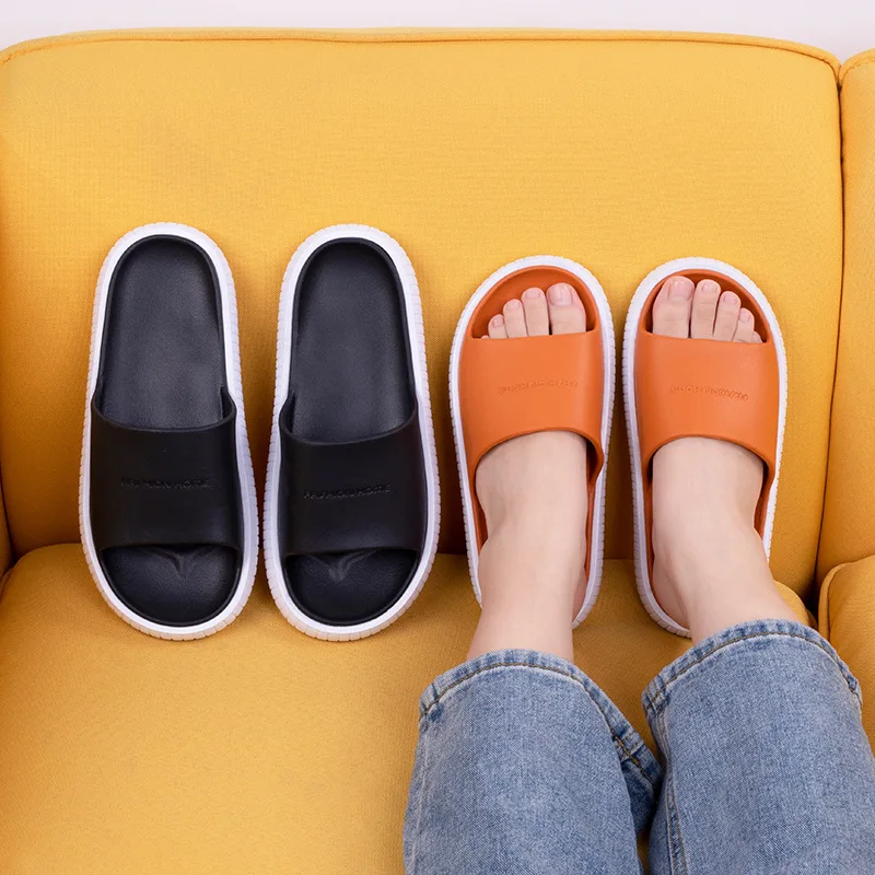 

2021Men's Slippers EVA Man Shoes Women Couple Flip Flops Soft Black White Thick Bottom Sandals Casual Summer Male Female Slides