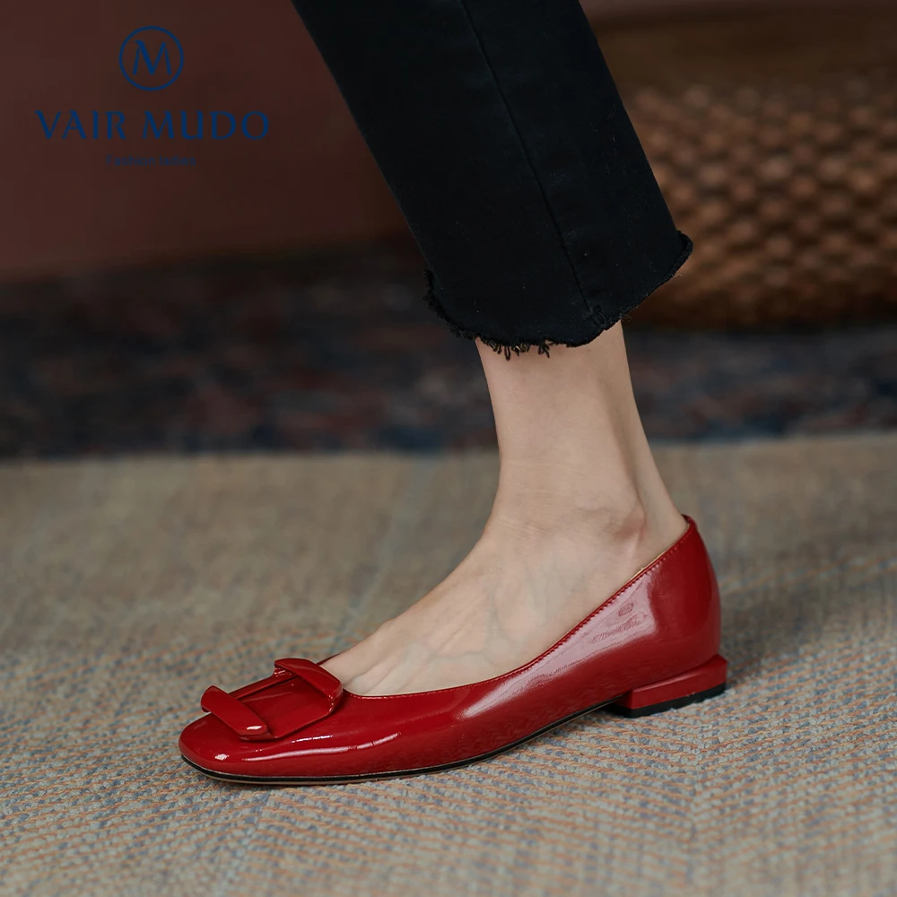 Женские туфли-лодочки VAIR MUDO на низком каблуке Элегантная модная повседневная