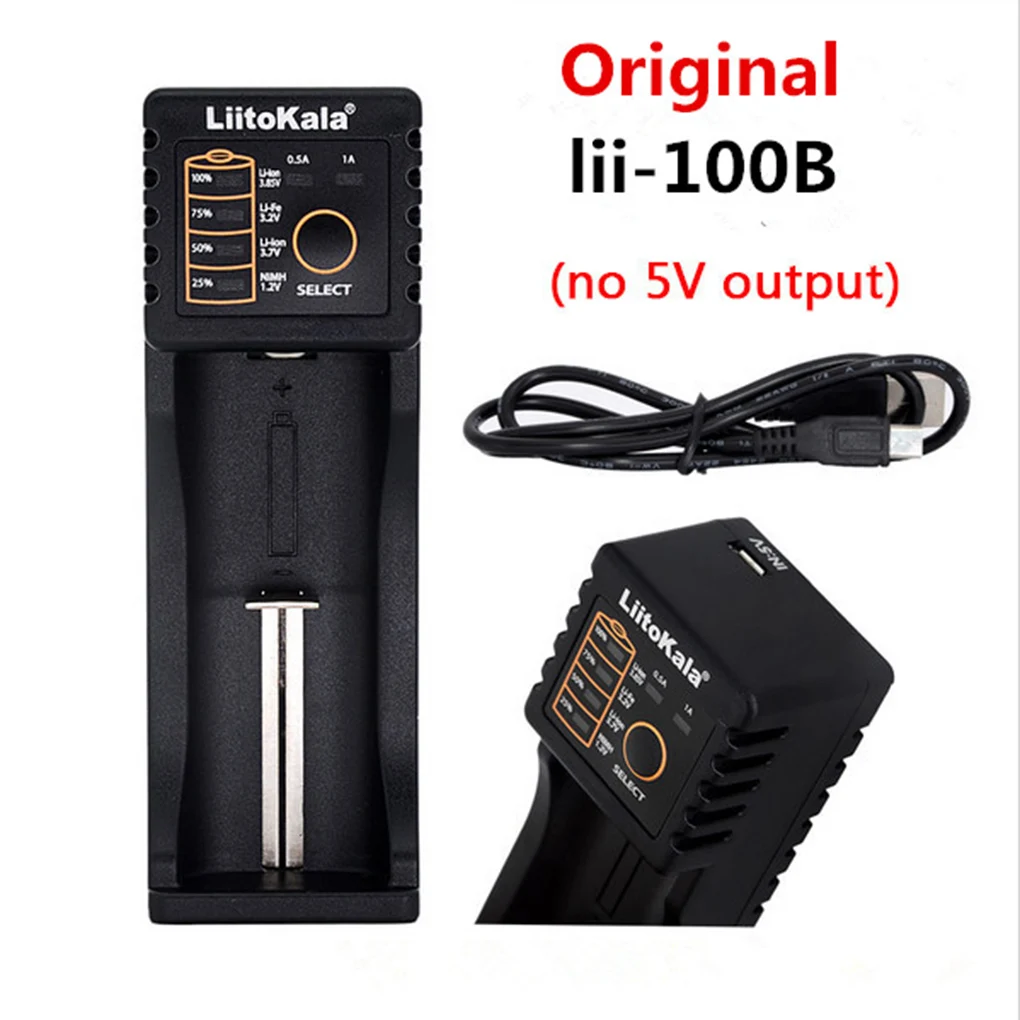 Lii-100B Liitokala Lii402 Lii202 Lii100 Lii-100B 18650 1,2 в 3,7 в 3,2 в AA/AAA 26650 NiMH литий-ионный аккумулятор интеллектуальное зарядное устройство 5 В 2A EU Plug - Цвет: Lii-100B