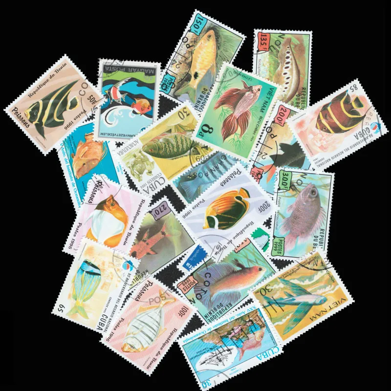

100 Stamp Collection Of Fish And Marine Life Scrapbooking Vintage Stickers Scrapbook Sticker Scrapbooking Material Happy Planner