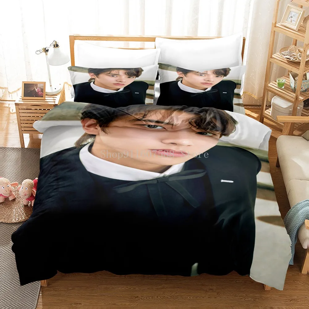 

ENHYPEN Bedding Set Boy Group Idol Group Duvet Cover With Pillowcase Bedclothes Queen King Size Charismatic Guy Bedroom Decor