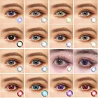 Цветные контактные линзы для близорукости, черные, синие, фиолетовые контактные линзы для глаз, годовая косметика, красота, линзы с естественной силой