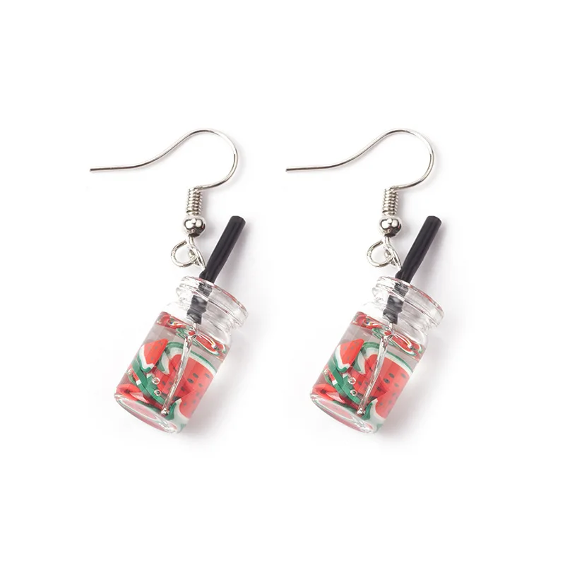 

2020 trend earrings for woman new fruit cup drink bottle cute fun Earrings fashion korean earrings Pendants girl gift