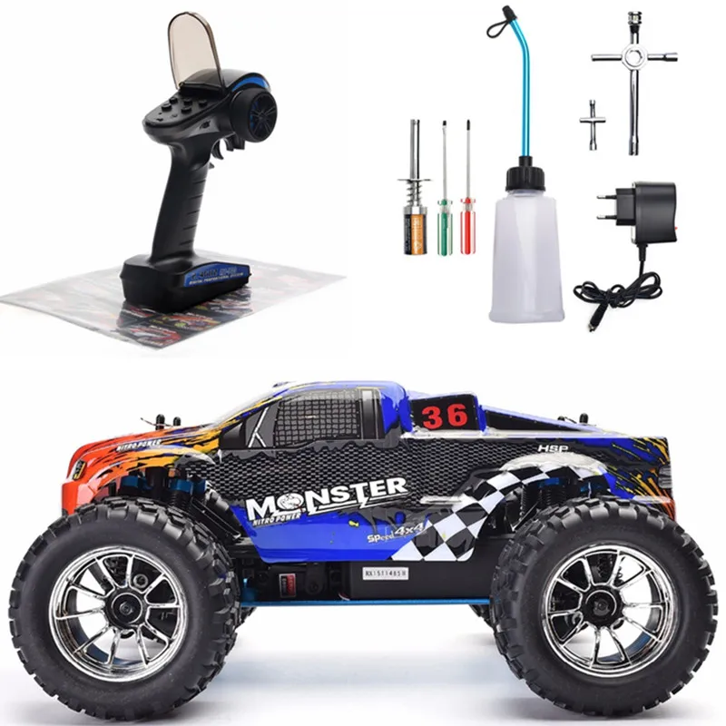 HSP RC автомобиль 1:10 масштаб две скорости внедорожный монстр грузовик Нитро Газ мощность 4wd Дистанционное управление автомобиль высокая скорость хобби гоночный RC автомобиль - Цвет: Небесно-голубой