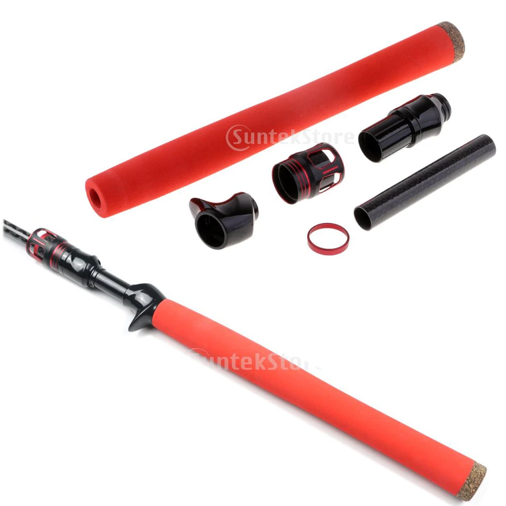 

DIY Casting Fishing Rod Building Repair Black EVA Handle Grip and Reel Seat