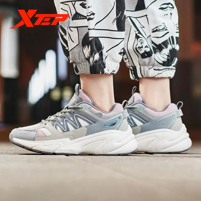 

Xtep Women's Casual Shoes Summer Sports Chunky Sneakers Shoes Women's Breathable Casual Old Sneakers 881318329127