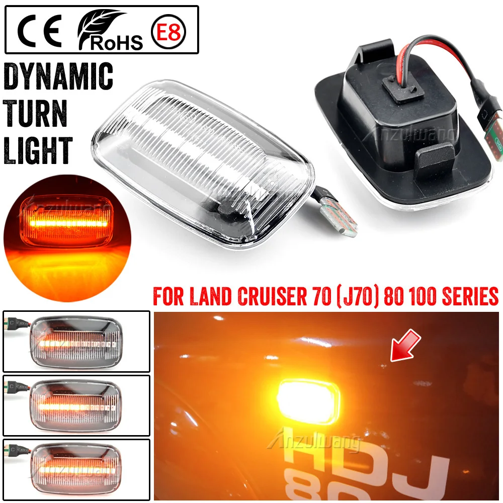 

Side Marker Lights Dynamic LED Turn Signal Lamp Indicator For Toyota Landcruiser Land cruiser 70 80 100 Series 1998-2007